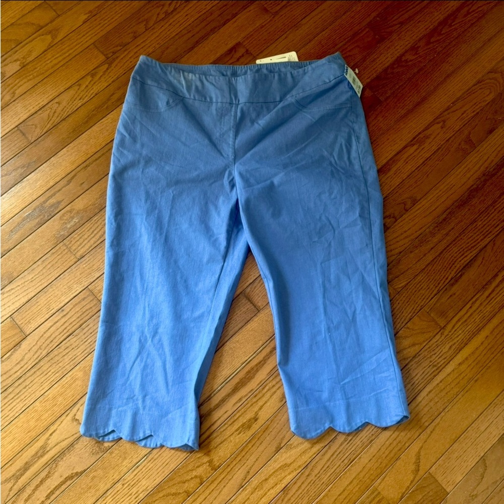 Ruby Rd. Blue Capri Pants – Scallop Hem ✧ Size 18 Casual Comfort